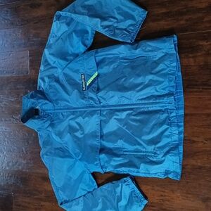 Vintage Sunbuster Electric Blue Full Zip Windbreaker Light Jacket Size Large